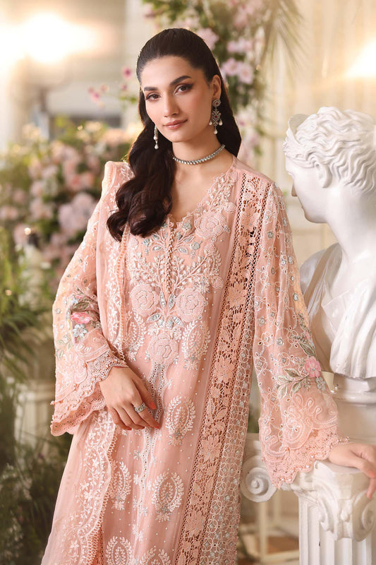 3 Piece Unstitched Embroidered Chiffon Suit