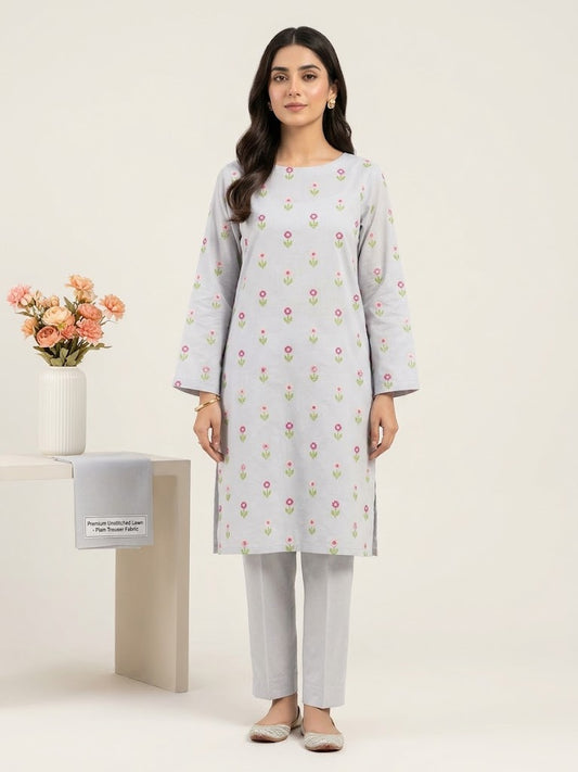 Unstitched Embroidered Lawn Suit – Cross Stitch Floral
