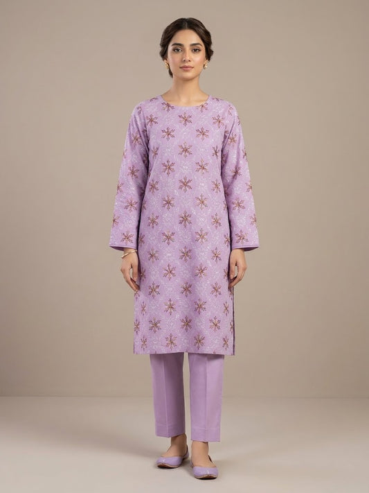 Lilac Embroidered Lawn Suit 2Pc