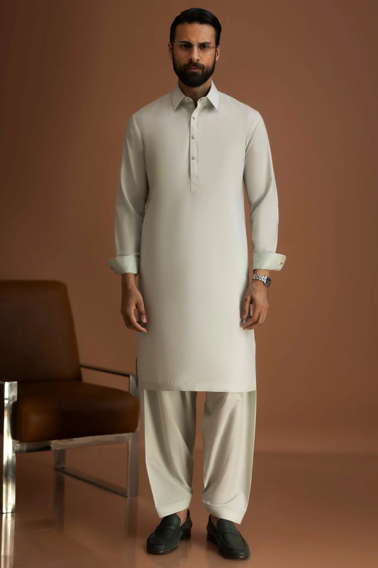 Sage Grey Wash n Wear Unstitched Fabric