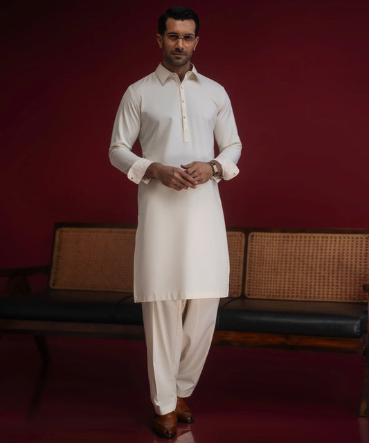 Off-White Wash n Wear Unstitched Fabric