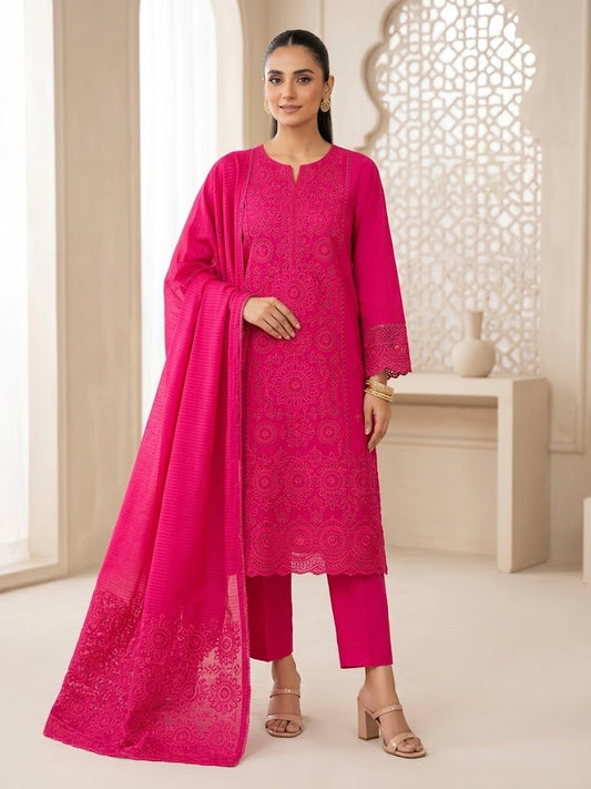 MoizFabric Embroidered Unstitched 3-Piece Suit