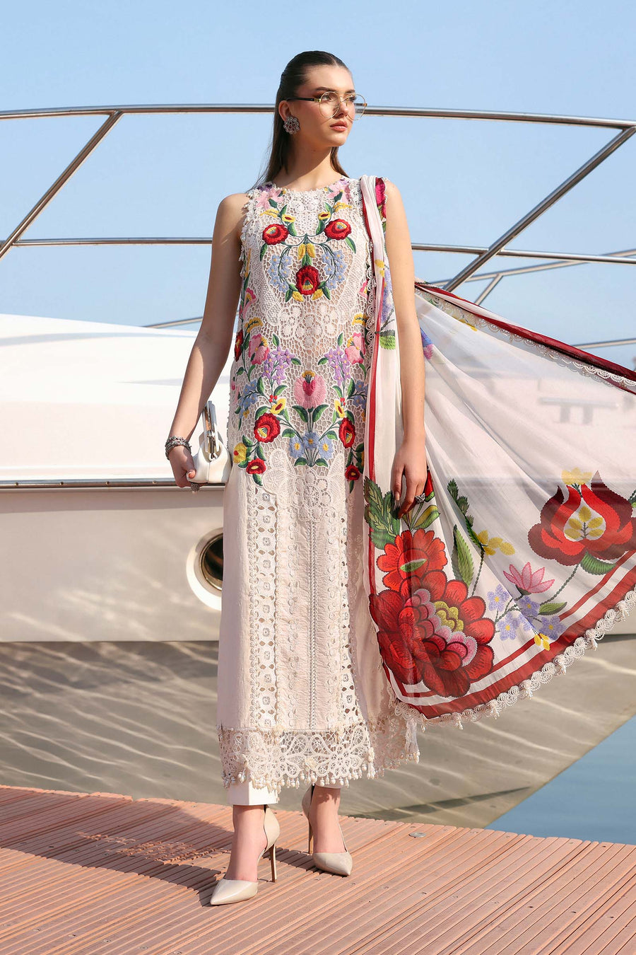 3 Piece Unstitched Embroidered Jacquard Lawn Suit