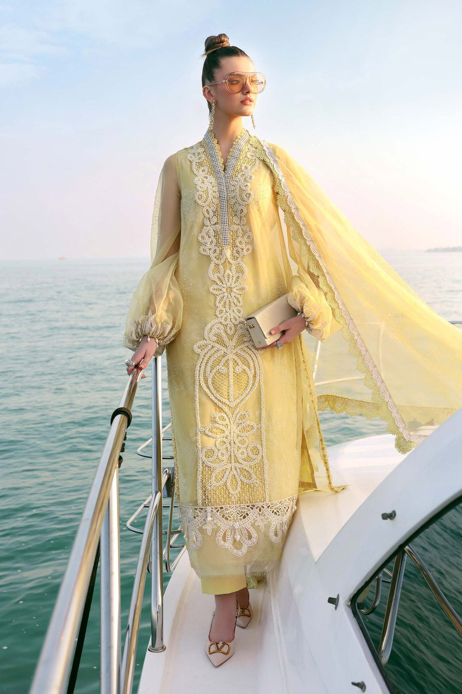 3 Piece Unstitched Embroidered Organza Suit