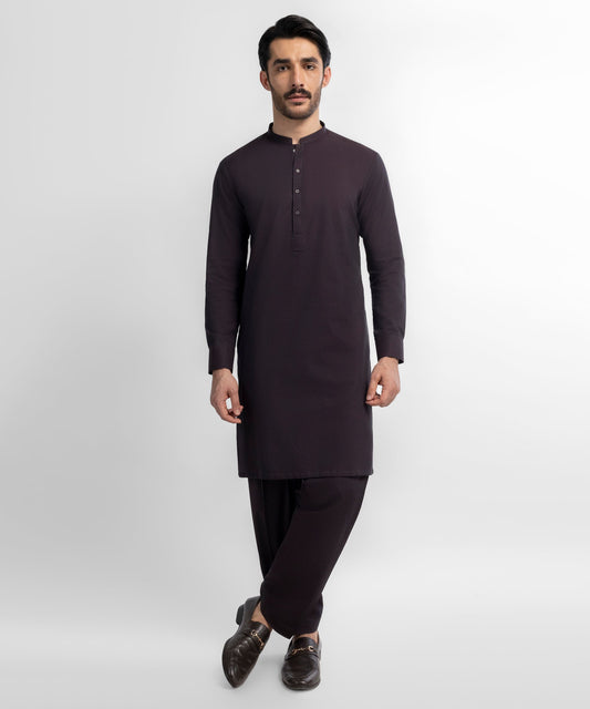 Deep Maroon Cotton Unstitched Fabric